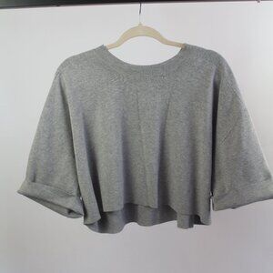 Women's MNG Grey Cropped Knit Top Size Medium